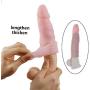 Realistic Penis Enlarger Extension Silicone Penis Enlarger Sleeve with Cock Ring for Men(6.7inch)