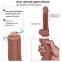 Lfcmf Double Layer Silicone 8.26 Inch Realistic Soft-Ďîldɔ Relax Massage Wand Female Toys