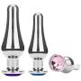 Anal Plug Anal Trainer Kit, Greatlevel Tapered Metal Jeweled Fetish Jewelry Butt Plug Anal Sex Toys Women Men Couples Lover (3PCS)
