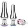 Anal Plug Anal Trainer Kit, Greatlevel Tapered Metal Jeweled Fetish Jewelry Butt Plug Anal Sex Toys Women Men Couples Lover (3PCS)