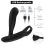 Prostate Massager Anal G Spot Vibrator with Dual Motors 11 Vibration Modes, PALOQUETH Adult Male Anal Sex Toys with Penis Ring Heating Function for P-Spot Testicles Perineum Stimulation, Rechargeable