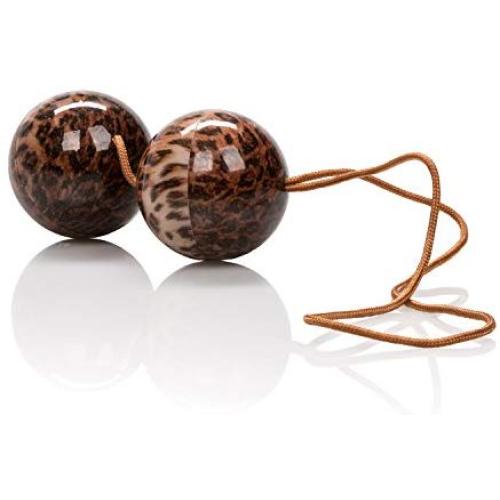 CalExotics Duotone Balls - Ben Wa Vaginal Kegel Weights - Pelvic Floor Exercise - Adult Sex Toys - Leopard