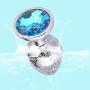 Runyu 3Pcs Anal Plug Stainless Steel Booty Beads Jewelled Anal Butt Plug Sex Toys Products for Men Couples Lightblue