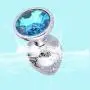 Runyu 3Pcs Anal Plug Stainless Steel Booty Beads Jewelled Anal Butt Plug Sex Toys Products for Men Couples Lightblue