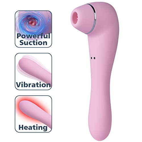 REALGIRL Clitoral&Nipple Sucking Vibrator G Spot Vibrator &Stimulator Dual Adult Sex Toy, 8 Vibration Modes Vagina Massager Waterproof Vibrating Dildo Rechargeable Massager for Solo Masturbation and