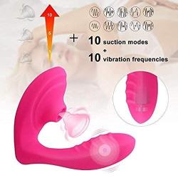 Qbyoop 10 Frequency Sucking Wand Massage, Wearable Perfect Clǐt-Oral Sucking VǐbRator Excited (Color : Pink)