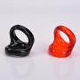 LeSharp Couple Sharing Sexy Toys, Soft Flexible Men Delay Ejaculation Double Cock Ring Penis Lock Adult Sexy Toy - Red