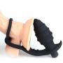 Anal Vibrator 10 Speed Prostate Massager Vibrating Anal Plug Silicone Waterproof Sex Toy with Two Erection Enhancing Vibrating Cock Ring and Testis Ring for Woman or Man (G-Spot Stimulation)