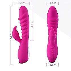 Dual Motors Safe Silicone Wand Massager with Heating Tail - 7 Period of Vibration Frequency - USB Recharging - 100% Waterproof - Help You Relaxing Yourself (Pink)