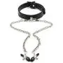 Liebe Seele Collar with Removable Nipple Clamps Lamb Leather Restraint Toys Fetish Role Play for Couple