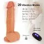 Realistic Dildo Vibrators, Proxoxo Lifelike Waterproof Penis, Silicone 20 Frequency G spot Vibrator with Suction Cup for Women Hands-Free, Wireless Remote Control Adult Sex Toy for Vaginal Anal Play