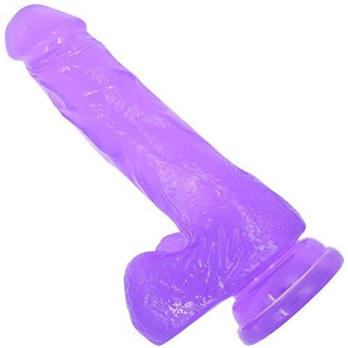 Realistic Jelly Dildo - Suction Cup Base for Hands Free Masturbation - Adult Sex Toy