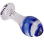 AKStore Blue Glass Crystal Ball Anal Plug Anal Butt Personal Sex Massager G-spot Stimulator Butt Pleasure Wand Mushroom Adult Sex Toy