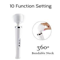 GEDoll Wireless Mini Vibrator Wand Massager Waterproof USB Rechargeable Multifunctional Handheld Therapeutic Body Powerful Personal Clitoral Deep Tissue Body Massage for Women Men