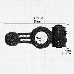 RITER Double Vibranting Rings Pennis Ring Enhancer Man Delay Stimulator Six Toys for Men&Couple