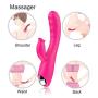 Dual Motor Waterproof Cordless USB Cable Rechargeable Soft Quiet Wireless forwomen More Convenient for Bedroom Massager Tool Rose Red