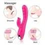 Soft 30 Frequency Sucking Cordless Quiet Wireless Waterproof Dual Motor Pleasure USB Recharging Rǎbbít Víbràtòrs Smart Inductive Wand Suction Thrusting Rose Red