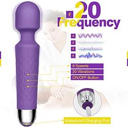 Liqu Magic Wand Vibrator-Cordless,Therapeutic,Vibrator Wand-Massage Wand,Massager Handheld,Wand Vibrator-Upgraded Memory 5 multispeed 20 Patterns(Purple)