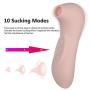 Clitoral Nipple Sucking Vibrator, Xocity, Oral Sex Vibrator with 10 Sucktion Vibration Modes, Clit Nipple Simulator Adults Sex Toy for Women Female Couples, Light Pink