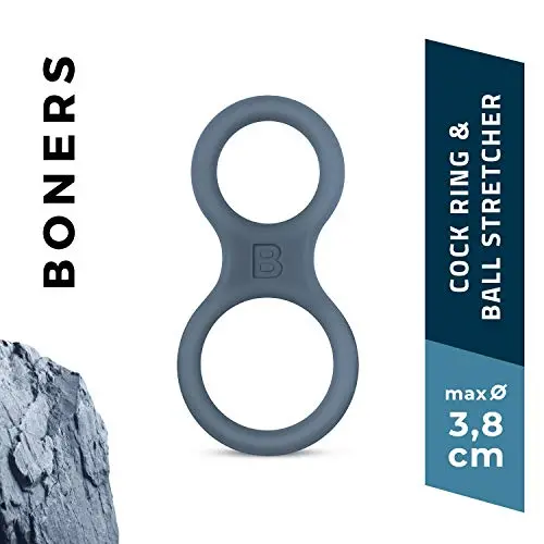 BONERS Silicone Cock Ring and Ball Stretcher - 100% Silicone Penis Ring