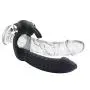 OUYAWEI 7 Speed Waterproof Vibrating Penis Ring Double Penetration Cock Ring Anal Dildo Butt Plug