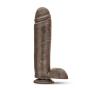 Eden 10.5" Thick Realistic Dildo with Suction Cup Strap On Compatible (brown)