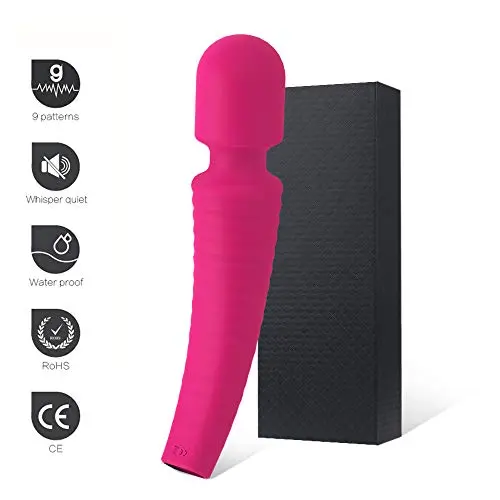 Wand Massager, Cordless Personal Wand Massager, 9 Mode Vibrating Wand, Quiet Waterproof Handheld Powerful Therapeutic Rechargeable, Shoulder Massager for Sports Recovery & Muscle Aches - Pink Wand Massager, Cordless Personal Wand Massager, 9 Mode Vibrating Wand, Quiet Waterproof Handheld Powerful Therapeutic Rechargeable, Shoulder Massager for Sports Recovery & Muscle Aches - Pink
