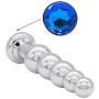 Romi Metal Beads Gem Anal Plug Toy - 5 Beads Stainless Steel Pleasure Wand Butt plug for Men and Women