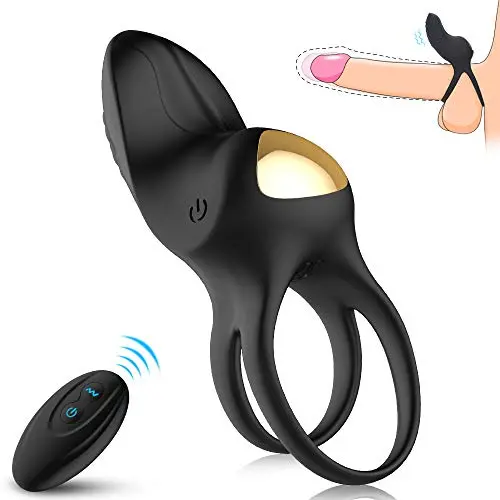 Vibrating Dual Cock Rings Sex Toys for Men with 10 Vibration Modes, Adorime Silicone Wireless Remote-Control Male Enhancing Penis Ring & Tongue Clitoral Vibrators Vibes Stimulators for Couples Vibrating Dual Cock Rings Sex Toys for Men with 10 Vibration Modes, Adorime Silicone Wireless Remote-Control Male Enhancing Penis Ring & Tongue Clitoral Vibrators Vibes Stimulators for Couples