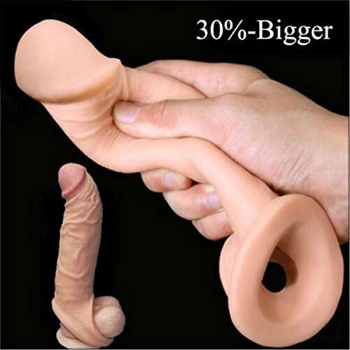 Skin 10inch Pê-NIS Sleeve Vib-ratór Reusable Cóndoms for Men Pê-NIS En-la-rgement Delay Ejacuation Trainer Pê-nisring Cóndom Condones Safer