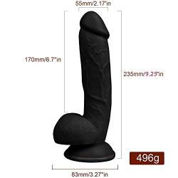 YOULAN Soft Powerful Six Toy for Women Couples 9.25 Inch Black
