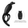 Penis Ring Vibrator with Rabbit Ears 9 Vibration Modes Wireless Remote Control for Couples Play, PALOQUETH Rechargeable Mens Vibrating Cock Ring Waterproof for Longer Harder Erection