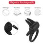 Cock Ring Vibrator with Rabbit Ears Double Ring 7 Vibration Modes for Men, PALOQUETH Rechargeable Vibrating Penis Ring Couples Vibrator for Partner Pleasure, Waterproof Wireless Remote Control