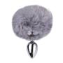 Funny Rabbit Bunny Tail Metal Device Toy Valentines Day present Bunny Anal Plug Tail (L, Gray)