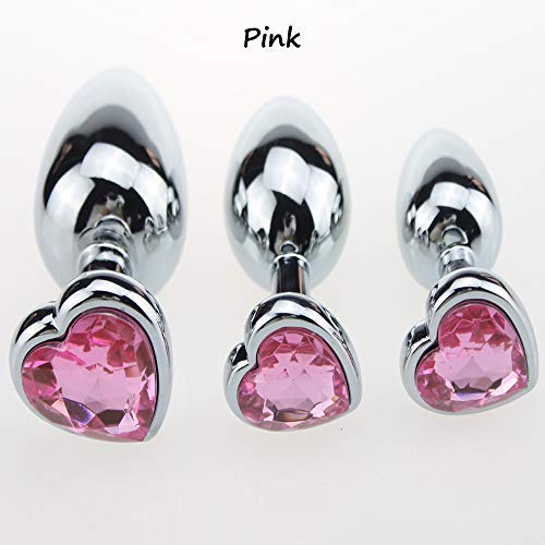 Sunnylela Stainless Steel Diamond Amal Plug- Heart Shape Metal Health Six-Toys for Men Women