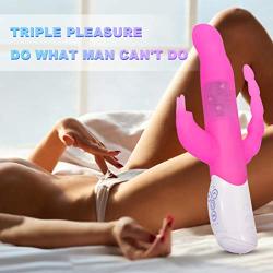 Rabbit G-spot Vibrator-Rotating&Vibrating Dildo Vibrators 3 Stimulations for Clitoris Anal and Vagina, with 7 Powerful Vibrations and 3 Speed Rotating Beads Rechargeable, Waterproof 3 in 1 Sexy Toy