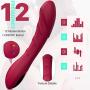 G Spot Dildo Vibrator for Female Vagina Clitoris Anal Stimulator, Waterproof Rechargeable Quiet Vibrating Powerful Vibrators Adult Sex Toy Gift for Women Couple with 12 Vibration Mode- MELO (Burgundy)