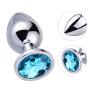Runyu 3Pcs Anal Plug Stainless Steel Booty Beads Jewelled Anal Butt Plug Sex Toys Products for Men Couples Lightblue