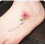 DaLin 4 Sheets Sexy Floral Temporary Tattoos for Women Flowers Collection (Red Flower)