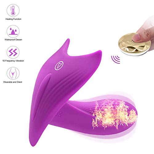 Wearable G-spot Vibrator Heating Cordless Remote Control Butterfly Vibrator with 10 Vibration Modes Waterproof Rechargeable Adult Sex Toy Vagina Clitoris Stimulator for Women & Couples