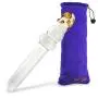 LeLuv Pyrex Glass Anal Vaginal Couples Sex Toy Dildo Set Amber Glow 3 Piece Gift Set Bundle with Premium Padded Pouches for Each
