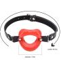 YiFeng Silicone Lip Open Mouth Gag with Lock Bondage Leather Oral Sex Strap On BDSM Adult Sex Toy