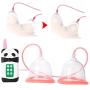 Breast Enlargement Enhancer, Strength Adjustable Powerful Female Vacuum Breast Machine Double Suction Cup Firmer Massager USB Charging(Medium Cup (AB Cup))