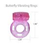 Sexy Slave [10-Pack] Butterfly Vibrating Cock Ring - Stretchy Penis Ring - Clitorial Stimulation for Women - Adult Sex Toys for Couples, Pink or Purple