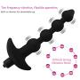 DJKFHIU Comfortable Stainless Steel Anales Plug Massager Training Sets Small Massage Toys, 10 Kinds of Powerful Vibration DJKFHIU (Color : Black)