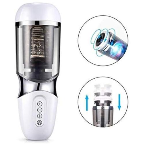 Mxfpjav Male Tshirt- Male Training Sleeve Silicone Thrusting Endurance Trainer Waterproof Massager with 10 Strong Suction and Vibration Automatic Modes -Underwear