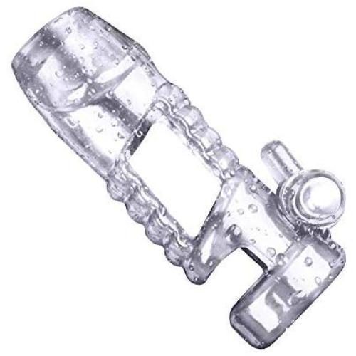 xinYxzR Male Vibrating Penis Enlargement Sleeve Reusable Condoms Cock Ring Sex Toys White