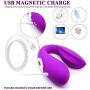 Couple Vibrator & G Spot Vibrator Remote Partner Vibrator Waterproof Rechargeable Dual Pleasure 12 Vibration Clitoris Nipple Vagina Orgasm Vibrator Sex Toy for Women Solo or Couples Fun (Purple)