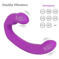 X-R 22cm Wireless Electric Vibrating Flexible Double Heads Dildo 10-Frequency Stick Womens Stimulation Rod Adult Massaging Stick Sunglasses Soft Comfortable Waterproof Safety