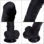 7.87inch Small Soft Safe Small Real Female Personal Relax Massage Small-Dîldɔ for Women Men Toy with Suction Cup Black